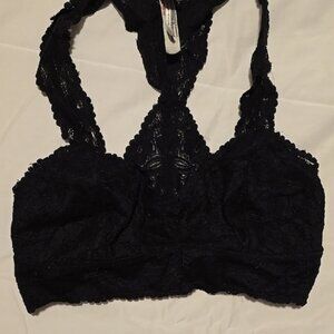 Free People Black Lace Bra